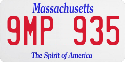 MA license plate 9MP935