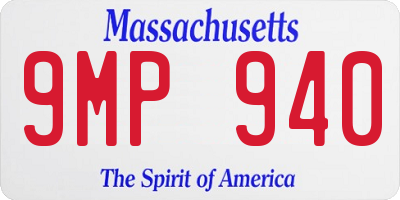 MA license plate 9MP940