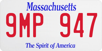 MA license plate 9MP947