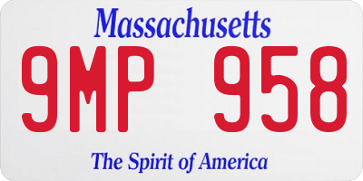 MA license plate 9MP958
