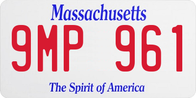 MA license plate 9MP961
