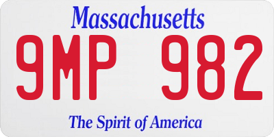 MA license plate 9MP982