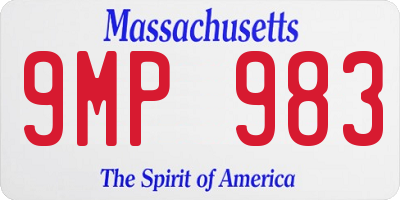 MA license plate 9MP983