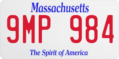 MA license plate 9MP984