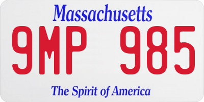 MA license plate 9MP985