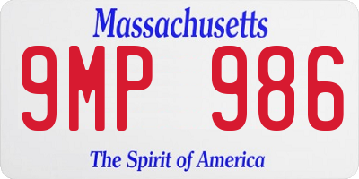 MA license plate 9MP986