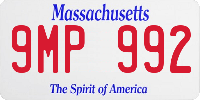 MA license plate 9MP992