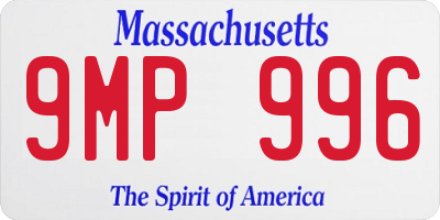 MA license plate 9MP996