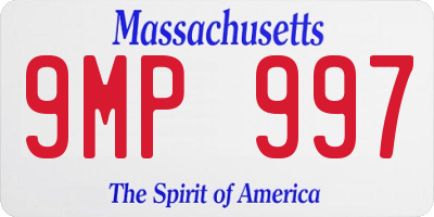 MA license plate 9MP997