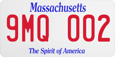 MA license plate 9MQ002
