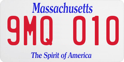 MA license plate 9MQ010