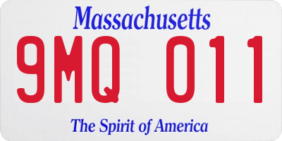 MA license plate 9MQ011