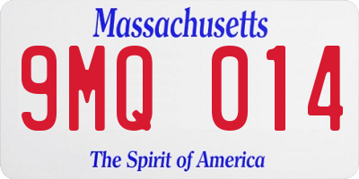 MA license plate 9MQ014