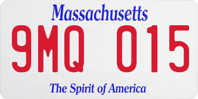 MA license plate 9MQ015