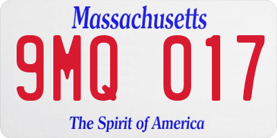 MA license plate 9MQ017