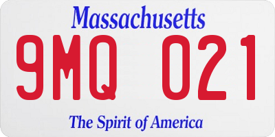 MA license plate 9MQ021