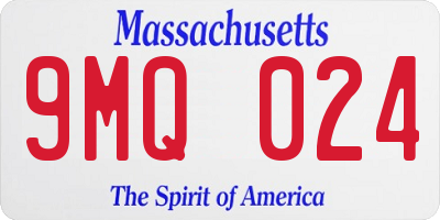 MA license plate 9MQ024