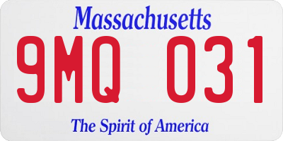 MA license plate 9MQ031