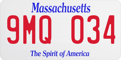MA license plate 9MQ034