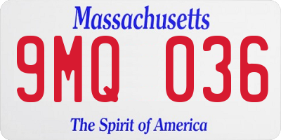 MA license plate 9MQ036