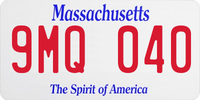 MA license plate 9MQ040