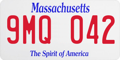 MA license plate 9MQ042