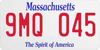 MA license plate 9MQ045