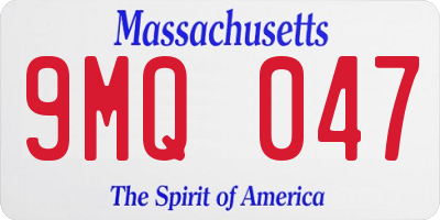 MA license plate 9MQ047