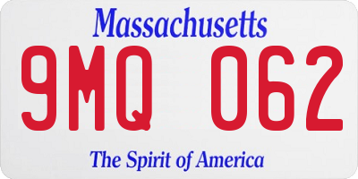 MA license plate 9MQ062