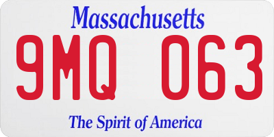 MA license plate 9MQ063