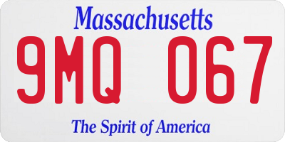 MA license plate 9MQ067