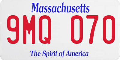 MA license plate 9MQ070
