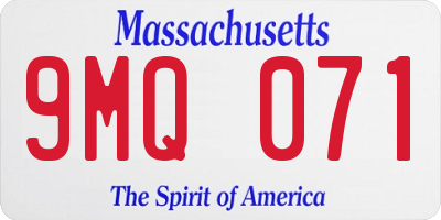 MA license plate 9MQ071