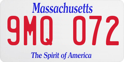 MA license plate 9MQ072