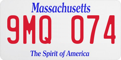 MA license plate 9MQ074