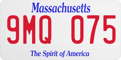 MA license plate 9MQ075