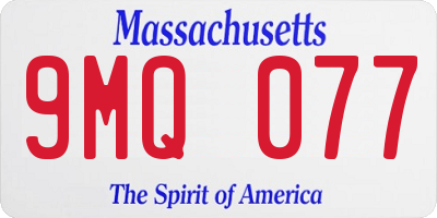 MA license plate 9MQ077