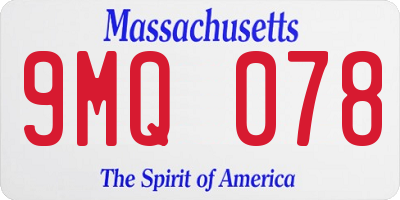 MA license plate 9MQ078
