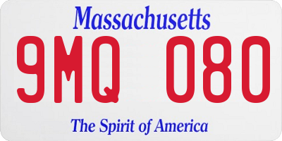 MA license plate 9MQ080