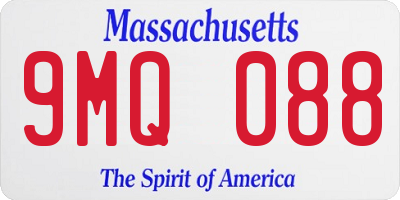 MA license plate 9MQ088