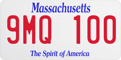MA license plate 9MQ100
