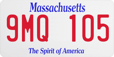 MA license plate 9MQ105