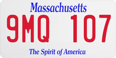MA license plate 9MQ107