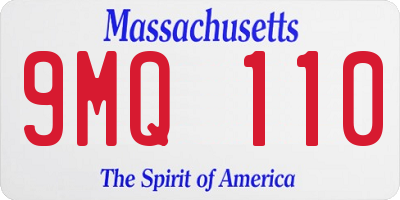 MA license plate 9MQ110