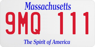 MA license plate 9MQ111