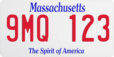 MA license plate 9MQ123