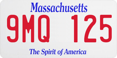 MA license plate 9MQ125