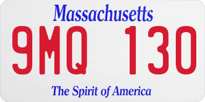 MA license plate 9MQ130