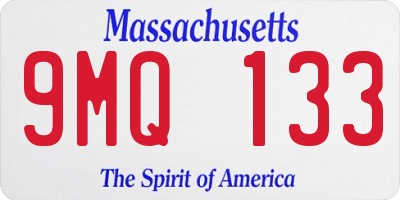 MA license plate 9MQ133