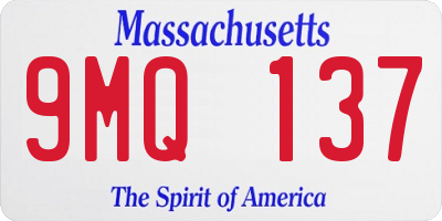 MA license plate 9MQ137